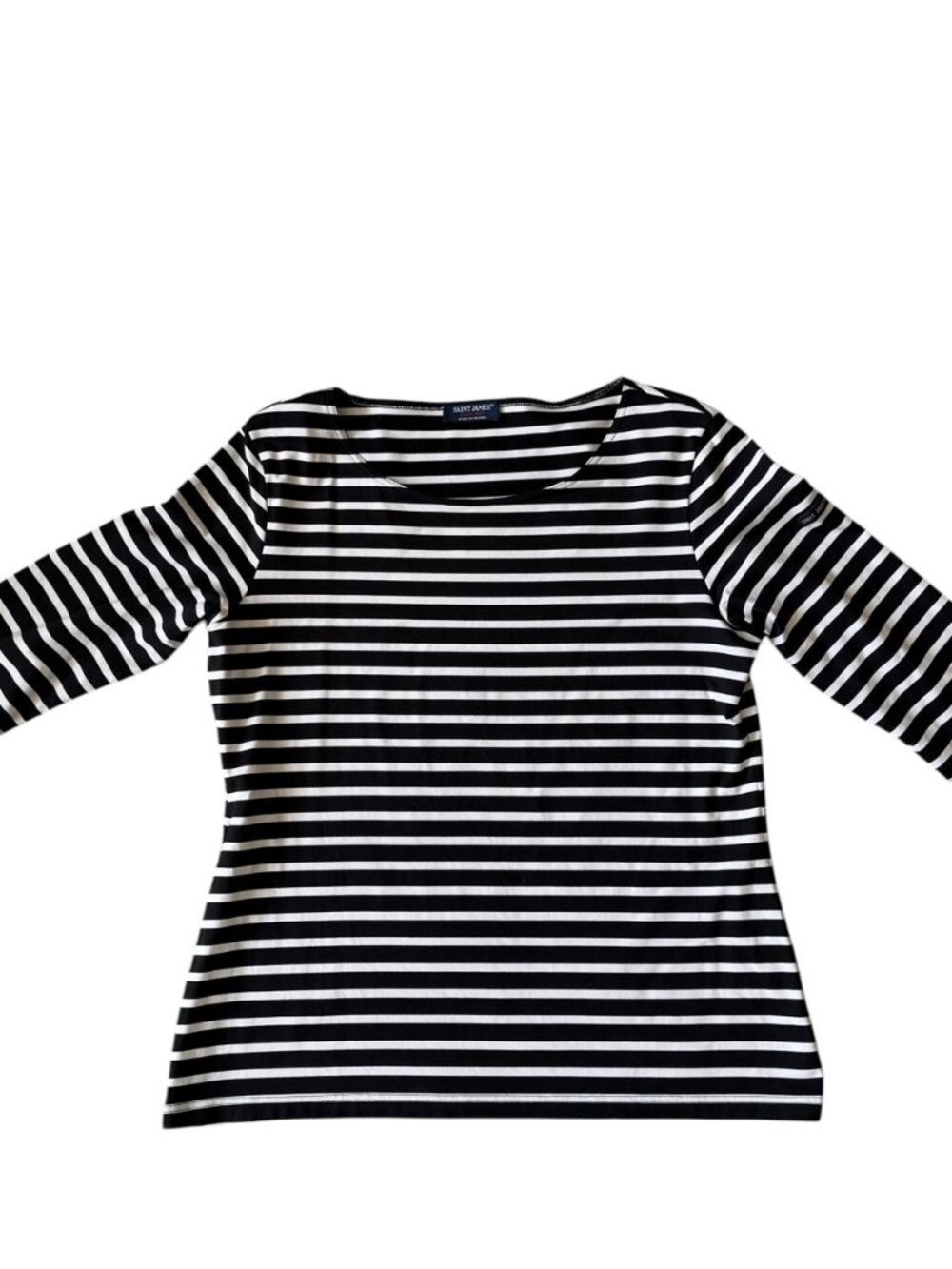 Saint James Breton Nautical Stripe Shirt Anti UV Sport Top Sz 14 Black White